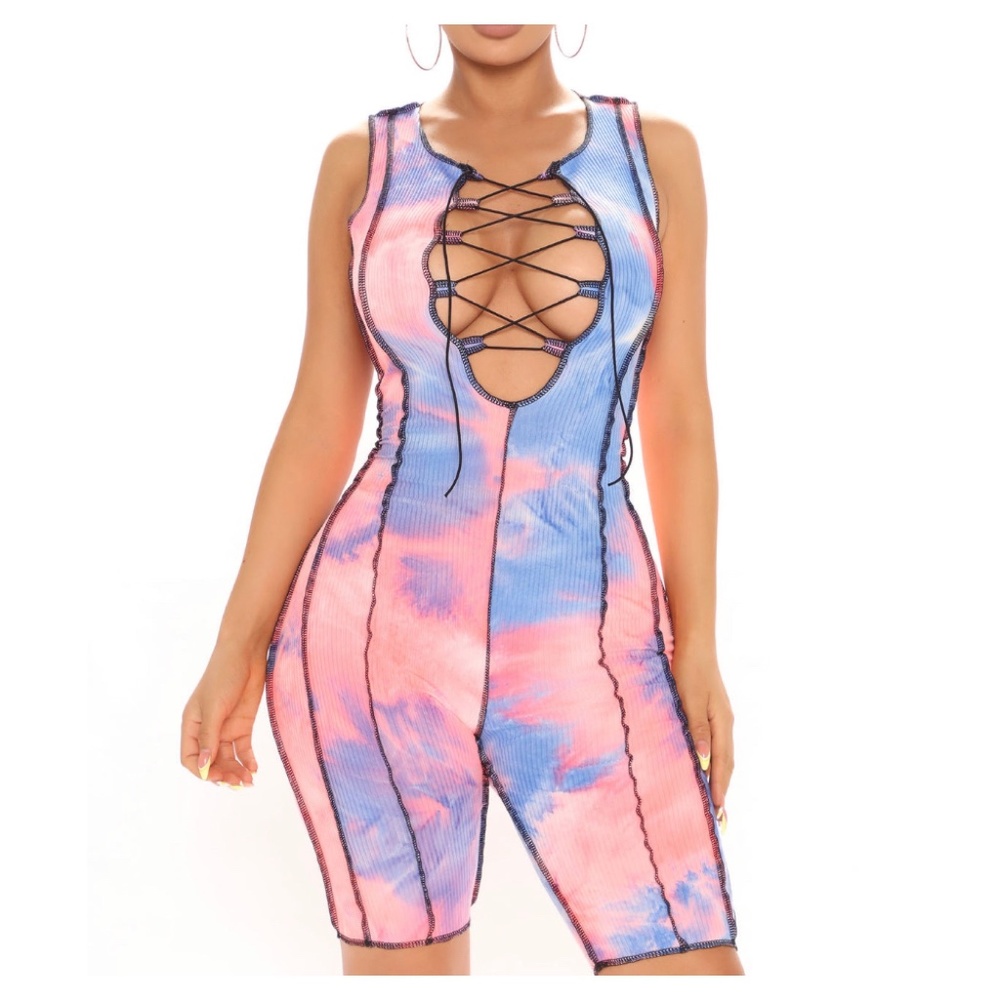 Get It Girl Bestie Romper - Blue/combo